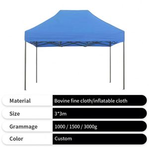 Tente pliante publicitaire pop-up 3x3 personnalisée, imperméable et portable pour salon professionnel - Vente en gros - Product Image 3