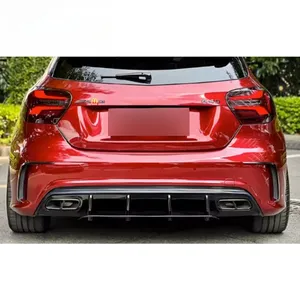 ลิ้นดิฟฟิวเซอร์กันชนหลังสำหรับ Mercedes Benz A-Class W176 ปี 2013-2018 ฝาครอบป้องกันสปอยเลอร์ อุปกรณ์เสริมคาร์บอนไฟเบอร์ - Product Image 6