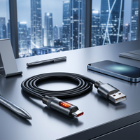 Câble de charge rapide 240W, charge ultra-rapide, alliage d'aluminium, affichage numérique intelligent, câble de données USB-C compatible avec tous les appareils