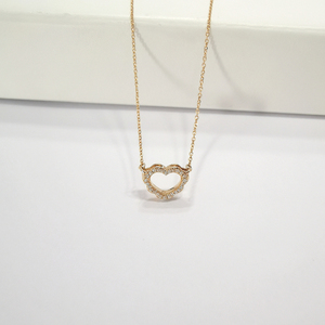 Collar con colgante <span class=keywords><strong>de</strong></span> corazón <span class=keywords><strong>de</strong></span> oro rosa macizo <span class=keywords><strong>de</strong></span> 18 quilates <span class=keywords><strong>de</strong></span> lujo con cadena <span class=keywords><strong>de</strong></span> eslabones <span class=keywords><strong>de</strong></span> diamante para <span class=keywords><strong>compromiso</strong></span>, boda, fiesta o regalo - Product Image 4