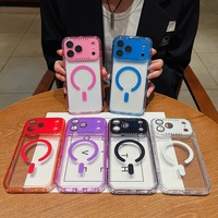 Coque de téléphone portable magnétique transparente colorée de haute qualité 3 en 1 pour iPhone 13 14 15 16 17 Pro Max – Vente en gros