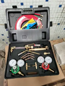 Gas Welding And Cutting Torch Kit Oxy Acetylene Oxygen Brazing Professional Set Carrying Case Cutting Set