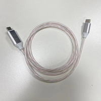 Kabel pengisi daya USB Tipe C PD 20W, kabel USB Tipe C USB-C bercahaya isi daya cepat, kabel Data ponsel