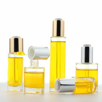 HOPECK Bouteilles en verre 15/30/50ML Récipients droits pour huile essentielle/sérum Or/Argent Aluminium 20/410 Bouton poussoir Pipette compte-gouttes"