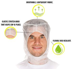 Gorros Desechables Transpirables <span class=keywords><strong>de</strong></span> Polipropileno No Tejido, Gorros Tipo Balaclava, Cubrecabezas, Gorro Ninja, Gorro Espacial - Product Image 4