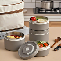 304 acier inoxydable réutilisable isolé chauffé boîte à déjeuner pique-nique Bento flacon alimentaire étanche cuisine boîtes en métal pour repas portables
