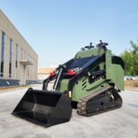 Chargeuse compacte sur chenilles LOGWAY avec joystick de commande, moteur 17,8 kW pour le chargement de pierres et de sable sur chantier