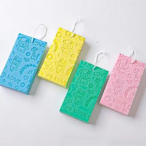 Pva Bath Sponge With Hanging Rope For Kids And Adults Gentle Exfoliating Skin Friendly Blue Yellow Pink Colors - Product Image 2