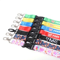 Cordón de sublimación resistente con estampado colorido y logotipo personalizado, para llavero, porta credenciales, tarjetas de identificación y correa para el cuello