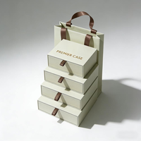 Coffret à bijoux écologique personnalisé avec gaufrage, rangement pour colliers, bagues, bracelets, fermeture magnétique, tiroir coulissant