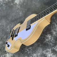 Grote guitare basse électrique en forme de violon en érable flammé de haute qualité, guitares électriques