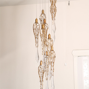Luminaire suspendu dans le hall de l'hôtel Villa Escalier Décoration <span class=keywords><strong>Lustre</strong></span> en cristal Lampe Éclairage personnalisé <span class=keywords><strong>Lustre</strong></span> Lampe pour <span class=keywords><strong>maison</strong></span> - Product Image 6