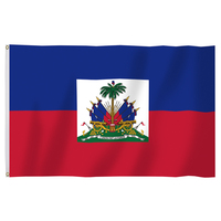 Drapeau personnalisé Flagnshow en gros, logo double face, bandana 3x5 pieds, drapeau sportif imprimé d'Haïti, drapeau national avec 2-4 œillets