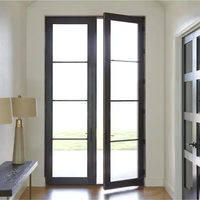 CBMMart Portes en verre pour appartement, bureau Porte française intérieure en métal fer à battant Portes de balcon personnalisées à double volet en aluminium en verre
