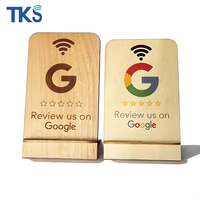 Soporte de Madera NFC para Reseñas de Google Maps, Menú de Restaurante en Redes Sociales, Soporte de Madera NFC con Impresión UV Personalizada o Grabado Láser