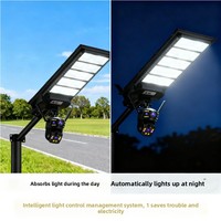 Projecteur LED extérieur étanche pour jardin, parking, route publique, éclairage de rue avec caméra, lampadaire solaire