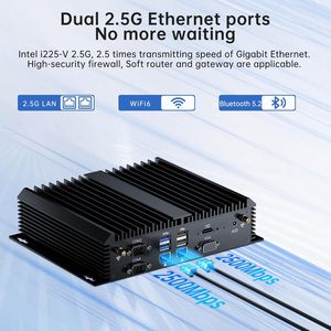 工业迷你电脑，无风扇台式电脑，Core I3-8130U 2.2-3.4GHz，Win-11 Pro，16G DDR4 RAM，256G SSD，VGA/HDMI 4K 60Hz - Product Image 3
