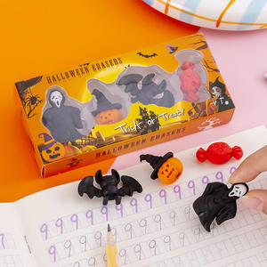 Nouveau Halloween Caoutchouc Ensemble Étudiants Enfants Halloween Cadeau Prix Cadeau Récompenses 3d Gomme Mignon Gommes Pour Enfants - Product Image 3
