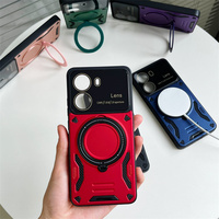 Funda con Anillo Magnético Multiángulo Ajustable, Carcasa Mate Antihuellas para Xiaomi 17T/17T Pro/Poco C81/17