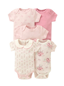 Set <span class=keywords><strong>di</strong></span> 5 Pezzi <span class=keywords><strong>di</strong></span> Abbigliamento per Neonati e Bambini, Body in Cotone a Maniche Corte con Stampe Carine per 0-12 <span class=keywords><strong>Mesi</strong></span> - Product Image 6