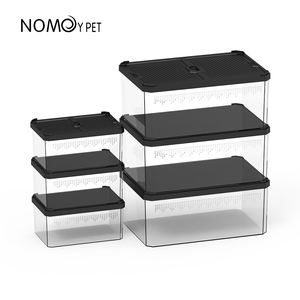 Nuevo diseño, <span class=keywords><strong>buena</strong></span> ventilación, <span class=keywords><strong>caja</strong></span> de cría de reptiles de plástico transparente, hábitat <span class=keywords><strong>con</strong></span> tapa deslizante magnética negra - Product Image 6