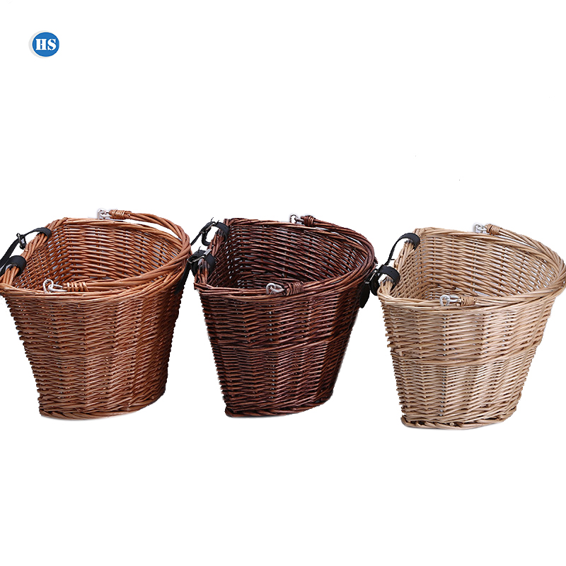 Плетеная Съемная велосипедная корзина из ротанга ручной работы, плетеная велосипедная корзина