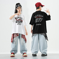 Ensemble de vêtements de danse de rue hip-hop pour filles, cool et élégant, tenue de performance de danse de rue hip-hop à manches courtes