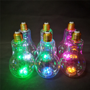 Büyük Ağızlı LED Işıklı Bardak Şeffaf PET Plastik Parti Bardağı ve Tabaklı Yenilikçi İçecek Seti Kokteyl Viski Meyve Suyu Çay Ev Barı - Product Image 2