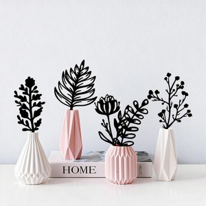 Décorations de jardin en acier inoxydable : sculptures florales découpées au laser, piquets métalliques, art moderne, plantes artificielles, vente en gros - Product Image 2