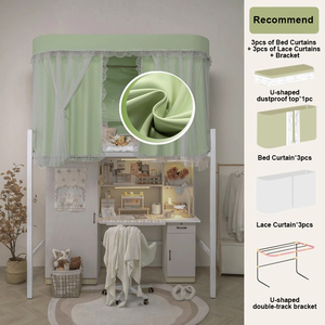 Tenda <span class=keywords><strong>per</strong></span> <span class=keywords><strong>letto</strong></span> verde fresco con zanzariera a forma di U, traspirante, oscurante, <span class=keywords><strong>per</strong></span> <span class=keywords><strong>letto</strong></span> a castello, decorazione <span class=keywords><strong>per</strong></span> la privacy del dormitorio - Product Image 1