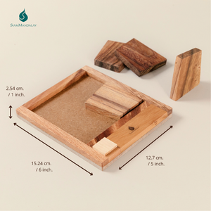 The Square Deal: Rompecabezas de madera Tangram Square Deal, juego de lógica espacial multiforma, juguete educativo de madera Monkeypod - Product Image 6