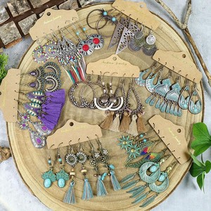 Pendientes de Borla Estilo Bohemio, Chapados en Plata Antigua, Joyería de Fiesta para Mujer, Accesorio de Moda - Product Image 1