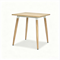 Ensemble de table et chaises de salle à manger en bois grainé, empilables, meubles en métal pour café, bistrot, intérieur et extérieur