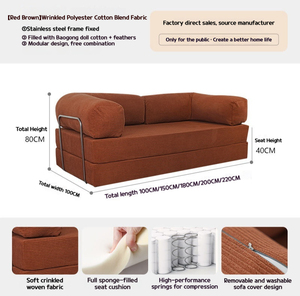 Có thể gập lại vải <span class=keywords><strong>sofa</strong></span> giường Hidden thiết kế hiện đại nhỏ gọn nén couch cung cấp số lượng lớn có sẵn Tùy chỉnh kích thước Logo điền ODM OEM - Product Image 3
