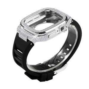 Coque de protection de luxe Win-Win avec diamants et strass pour <span class=keywords><strong>Apple</strong></span> Watch Series 11 10 9 <span class=keywords><strong>8</strong></span> SE, bracelet de montre 44mm <span class=keywords><strong>45mm</strong></span> - Product Image 3