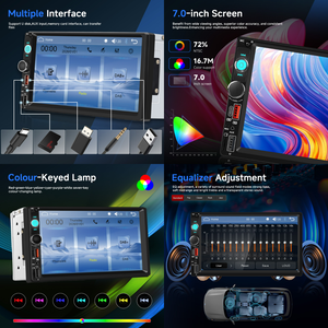 <span class=keywords><strong>Radio</strong></span> de Auto Podofo 2 Din, Estéreo, Reproductor MP5 de 7 Pulgadas, Carplay y Android Auto Inalámbricos, DAB, SWC, Tipo-C/USB, 1 Año de Garantía - Product Image 2