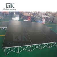 Scène pliante portable de haute qualité RK Wholesale avec structure en alliage d'aluminium réglable et plateforme en bois