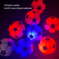 Mini football lumineux de 65mm pour jeu de sport pour enfants jouet promotionnel avec LED bleues et rouges en balles rebondissantes en plastique
