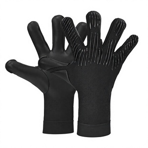 Gants de gardien de but de football noirs, à doigts entiers, antidérapants, en latex respirant, à enfiler, unisexes - Product Image 3