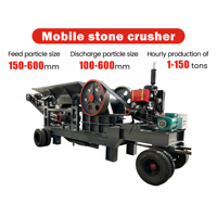 Concasseur à mâchoires mobile haute productivité PE400X600, très demandé, avec pompe de convoyage, capacité max. 40 t/h pour le concassage de pierres et de roches dures