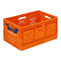 Boîte de rangement pliable empilable robuste Duty grande caisse en plastique pliante pour légumes