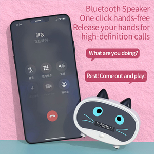 <span class=keywords><strong>Mini</strong></span> Xách Tay Dễ Thương Âm Thanh Không Dây Hộp Mèo Tai Phim Hoạt Hình Mèo Đồng Hồ Báo Thức Màu Xanh Răng Loa Ficanjm02 - Product Image 3