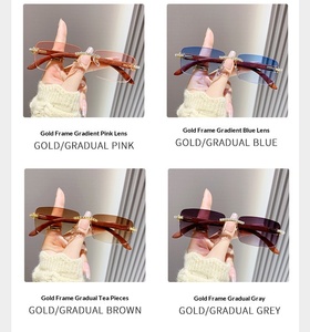 Tendance 2026 : <span class=keywords><strong>Lunettes</strong></span> sans monture les plus vendues, nouvelles <span class=keywords><strong>lunettes</strong></span> de soleil élégantes sans monture ornées de diamants pour hommes et femmes - Product Image 4