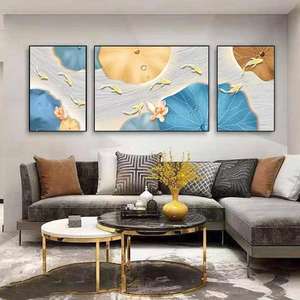 Art mural en grès exquis-Peinture de neuf poissons Golden <span class=keywords><strong>Stream</strong></span> | Décor Feng Shui - Product Image 5