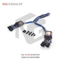 ING Full Titanium Valved Catback pour Audi A8 D4 4.0T CTGA/CTGF 2010-2018 |   Télécommande Quad Burnt Blue Tips en gros