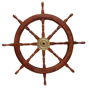 36 Inch Wooden Ship Steering Wheel Pirate Decor Wooden Brass Finishing Wall Boat Collectible Nautical Ship Wheel - Product Image 5