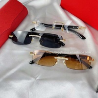 Gafas de Sol Cuadradas con Diamantes de Imitación Carter de Lujo 2025 Lentes de Moda para Hombre