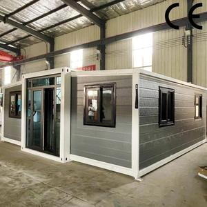 Contenedor de almacenamiento plegable de fábrica de 20 pies, barato, movible, rápido, fácil de instalar, paquete plano, 40 pies, sitio de oficina, cafetería, cabina, hogar plegable - Product Image 1