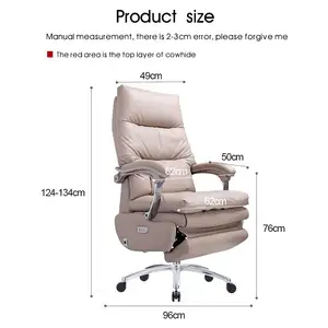 Cadeira de escritório big boss Cadeira de couro ajustável para escritório executivo Cadeira giratória de escritório com encosto alto e apoio de braço acolchoado