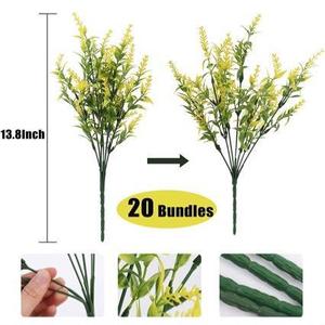 Bouquet de fleurs artificielles de lavande amazonienne 35 cm en plastique pour décoration de mariage en extérieur - Product Image 3